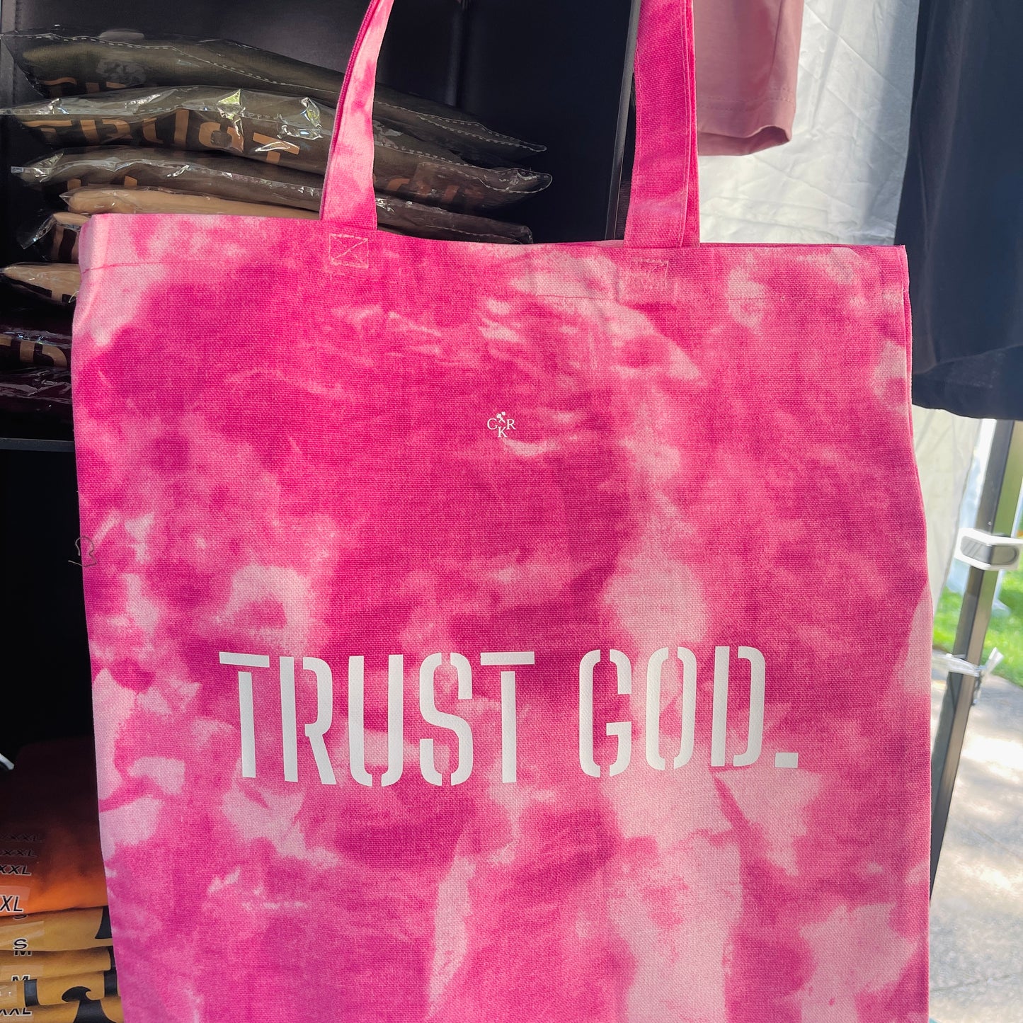 Trust God Tie Dye Canvas Tote