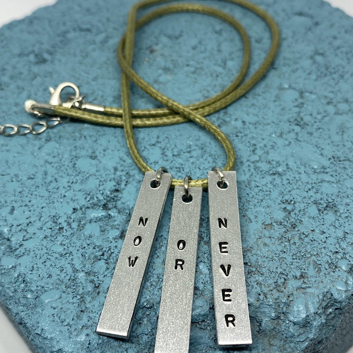 hand stamped jewelry, handmade jewelry, bar necklace, inspirational jewelry