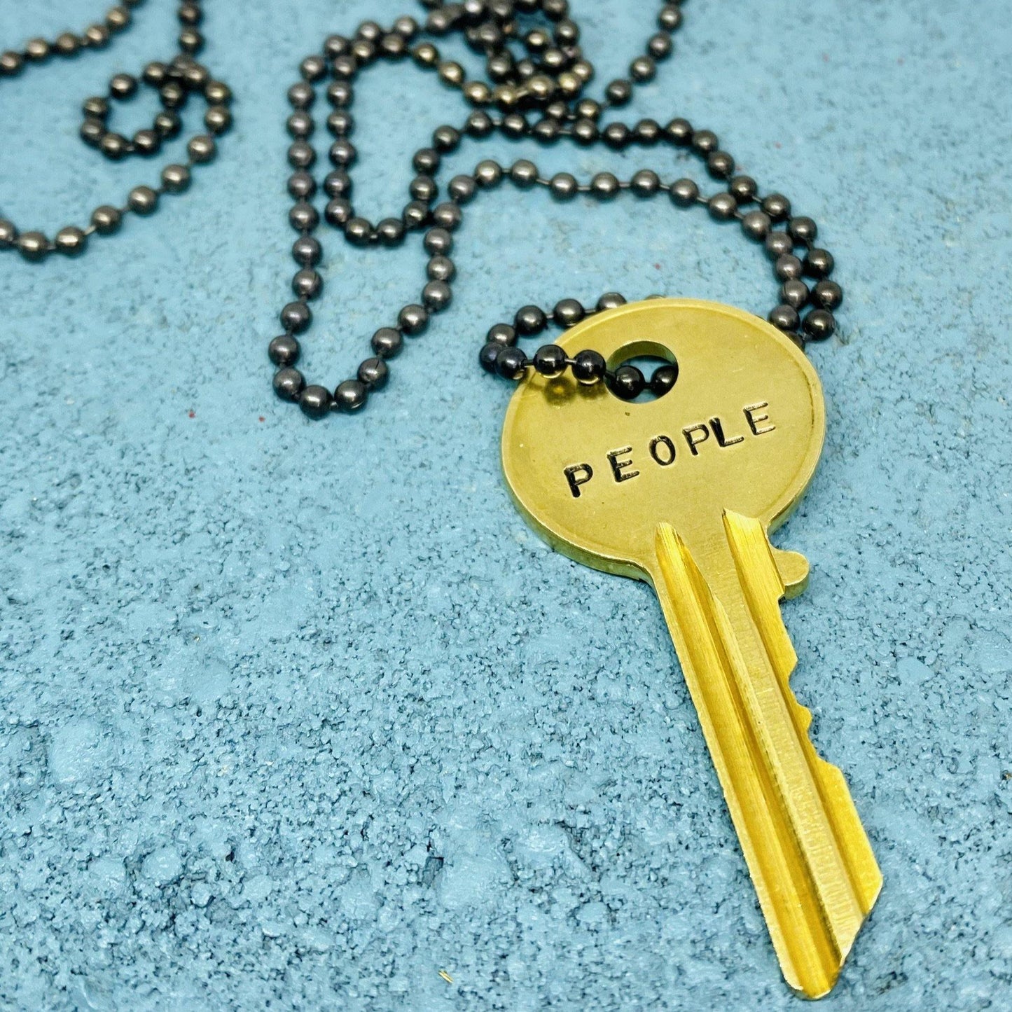 hand stamped jewelry, handmade jewelry, key necklace, inspirational jewelry