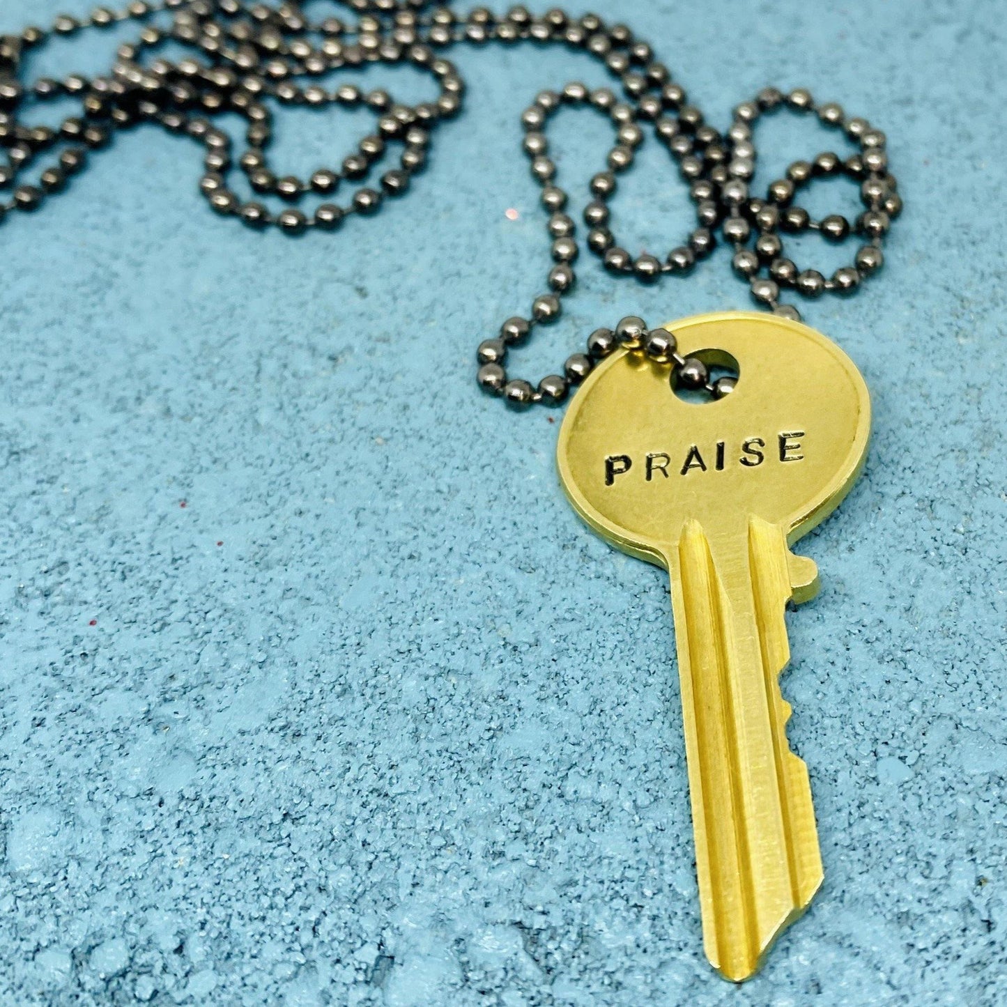hand stamped jewelry, handmade jewelry, key necklace, inspirational jewelry