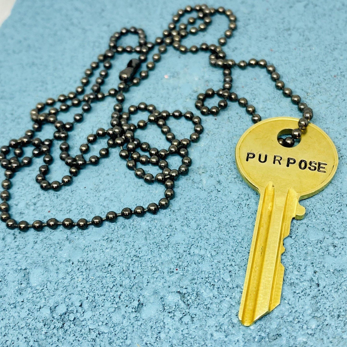 hand stamped jewelry, handmade jewelry, key necklace, inspirational jewelry