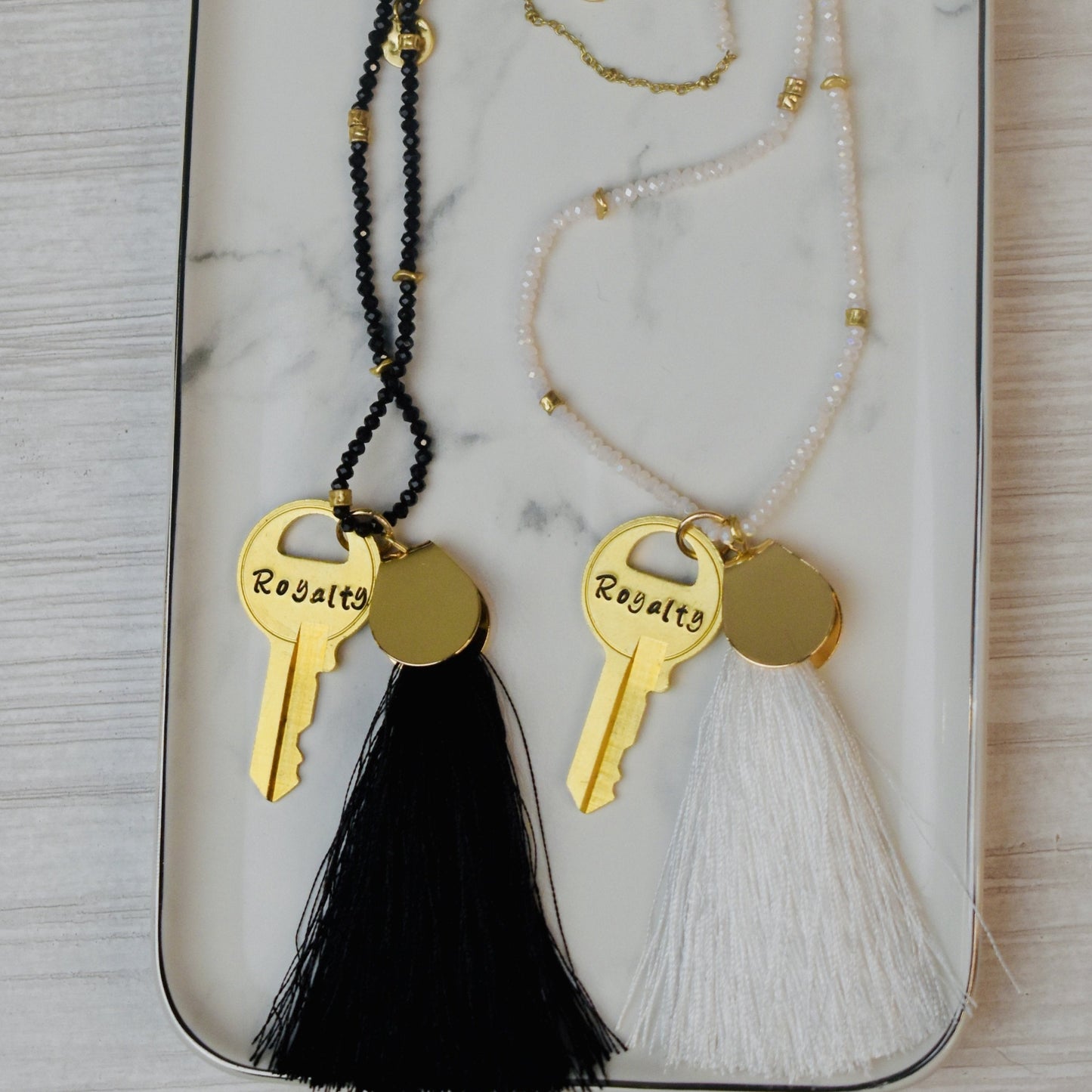 Royalty Long Beaded Tassel Key Necklace - GIFTKEYSROCK