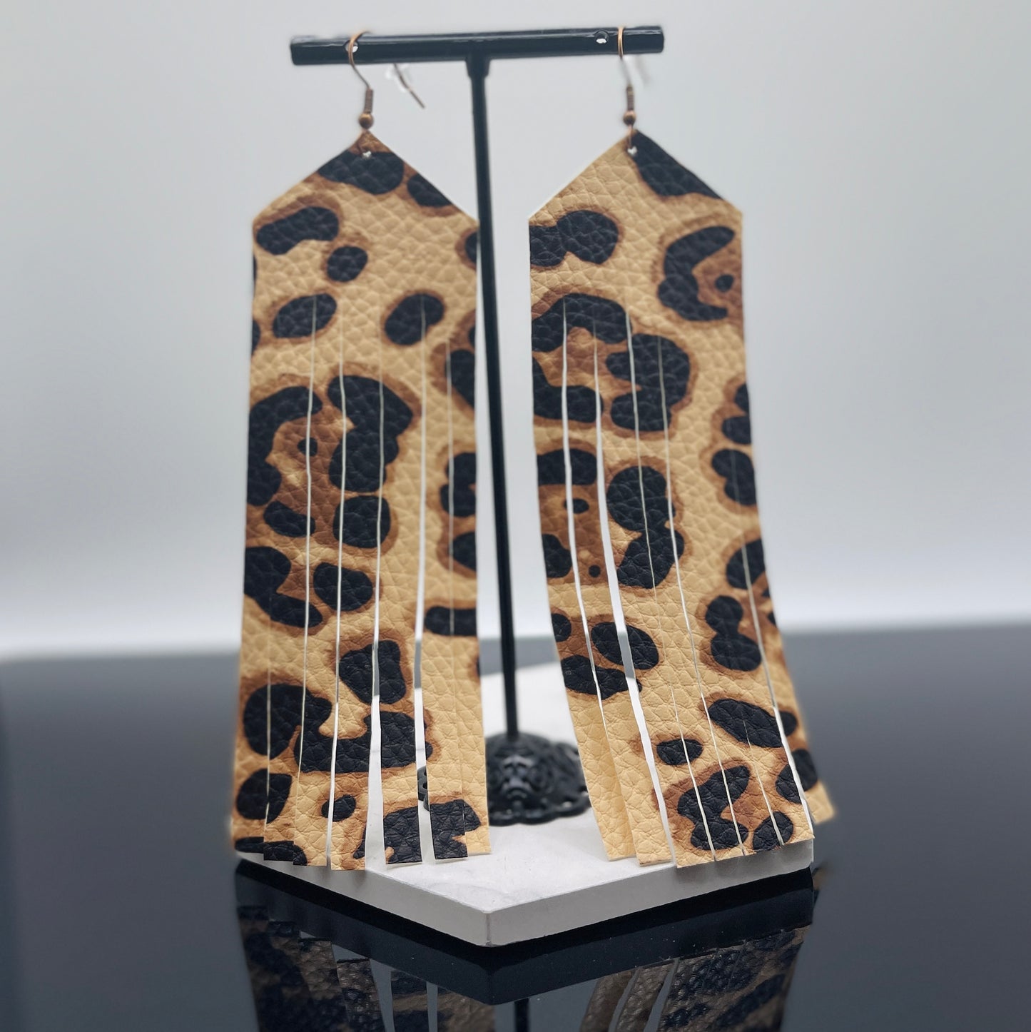 Leopard Fringe Earrings