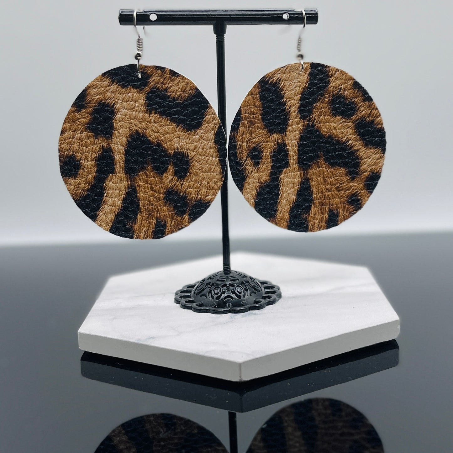 Jaguar Round Drop Earrings