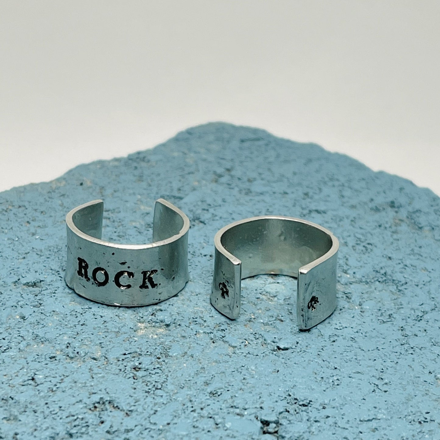 ROCK Silver Cuff Ring - GIFTKEYSROCK 