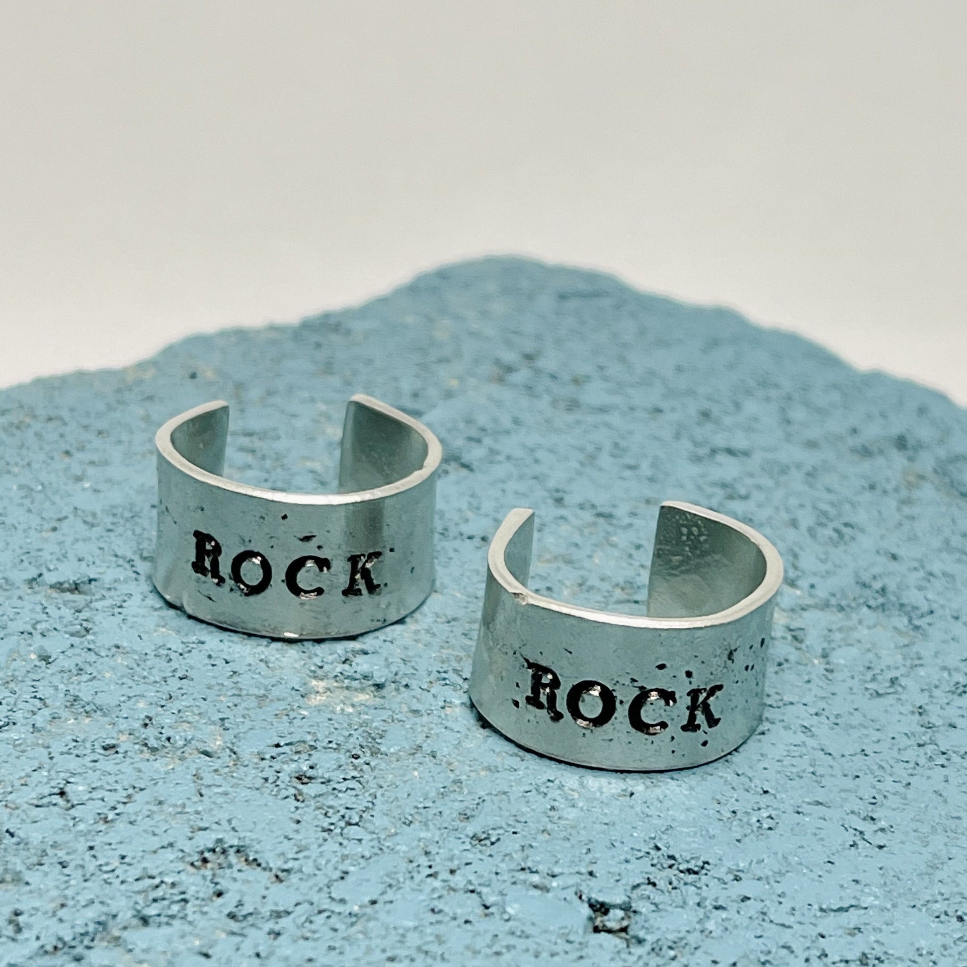 ROCK Silver Cuff Ring - GIFTKEYSROCK 